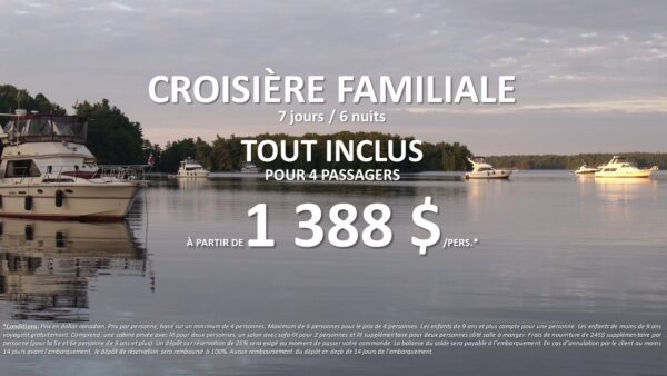 CROISIÈRE CANAL RIDEAU - TOUT INCLUS (Kingston - Ottawa)